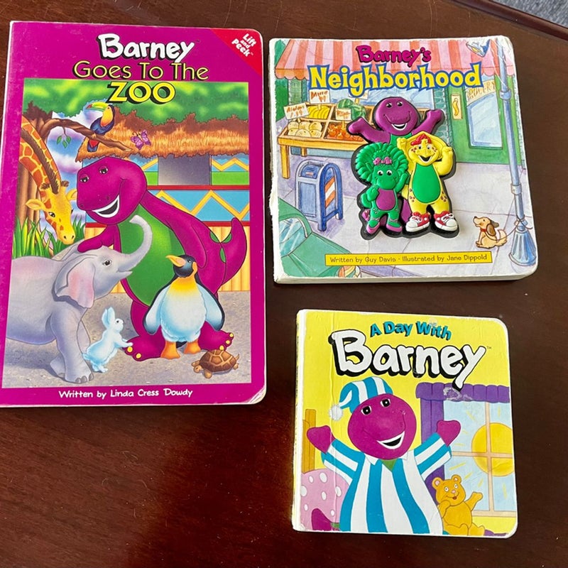 Bundle 1990s Barney the Dinosaur Board Books Educational Toddlers Book Lot Zoo Flaps +