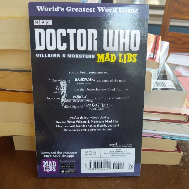 Doctor Who Villains and Monsters Mad Libs