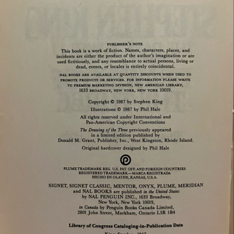 The Drawing of the Three - (The Dark Tower Book II) First Edition, Plume 1989