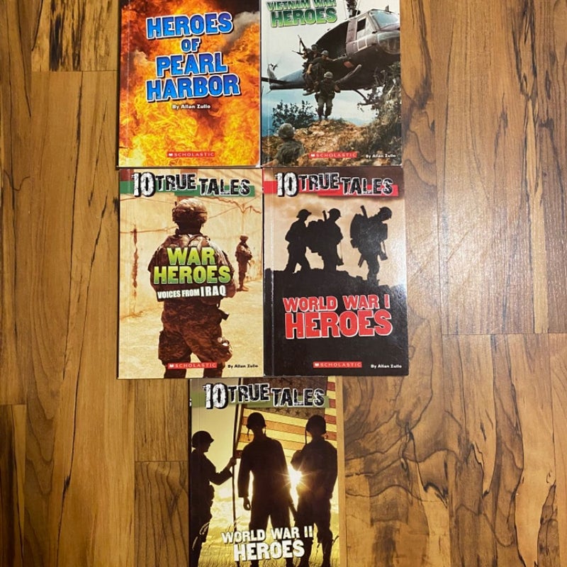 10 True Tales Book Bundle - Heroes of Pearl Harbor, WWI Heroes, WWII Heroes, War Heroes Voices from Iraq, and Vietnam War Heroes