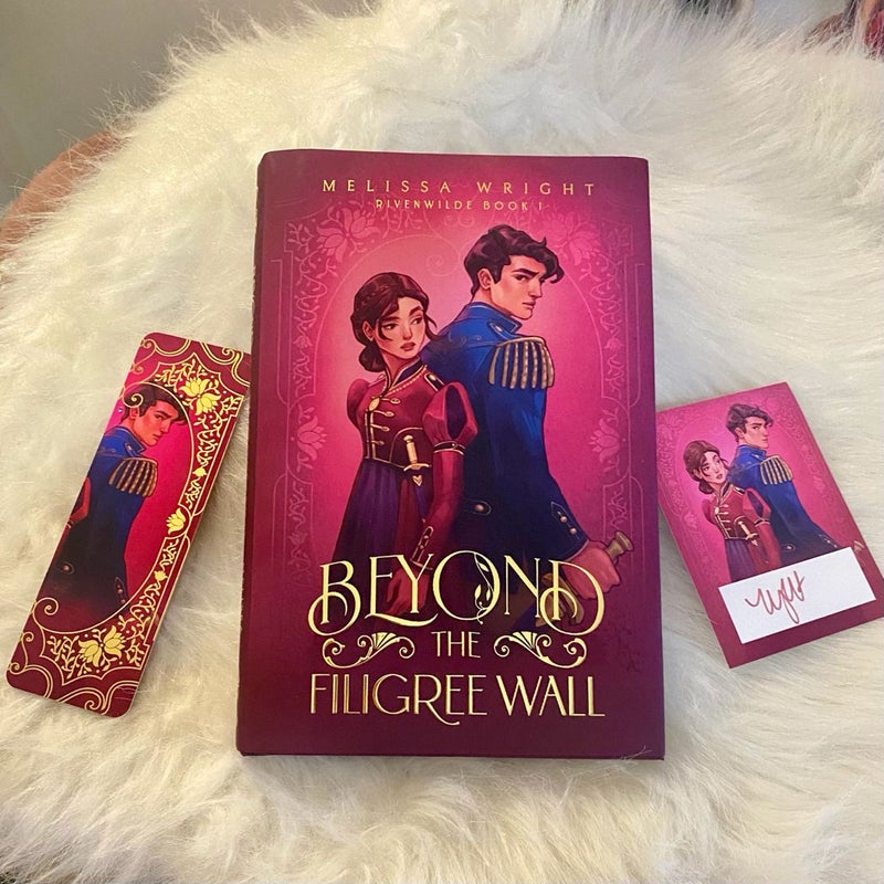 Beyond the Filigree Wall includes signed bookplate, bookmarks and art