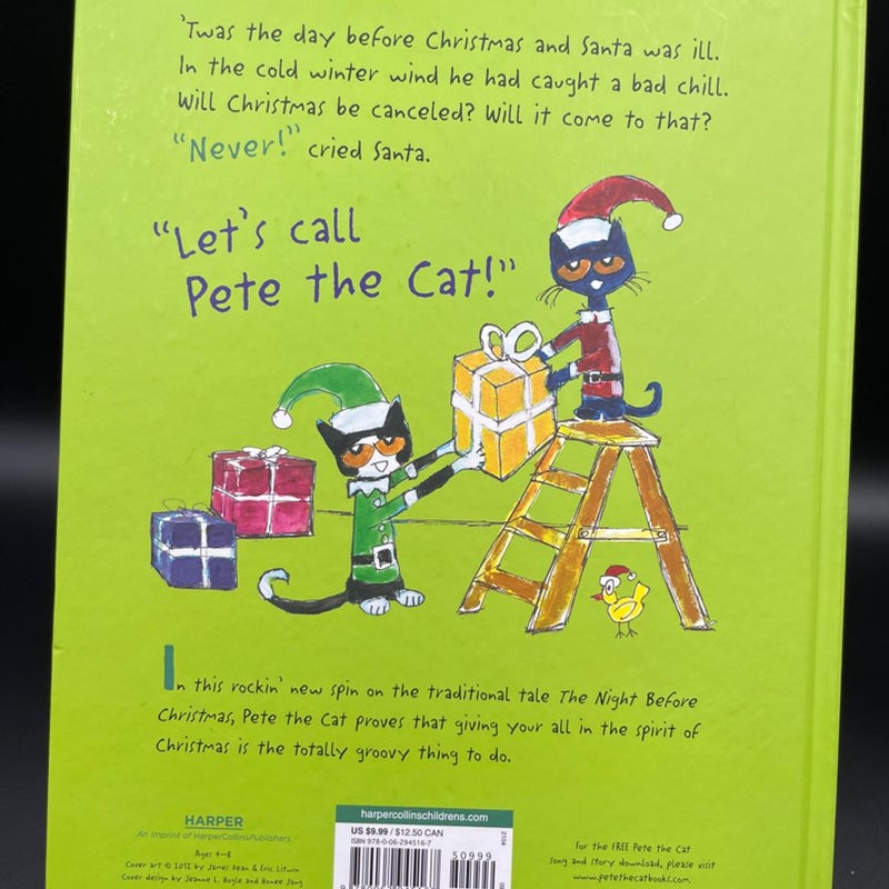 Pete the Cat Saves Christmas hardcover childrens book