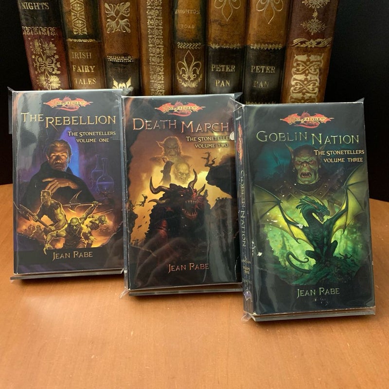 DragonLance: Complete Stonetellers Trilogy Set: The Rebellion, Death March, Goblin Nation, All First Edition First Printing