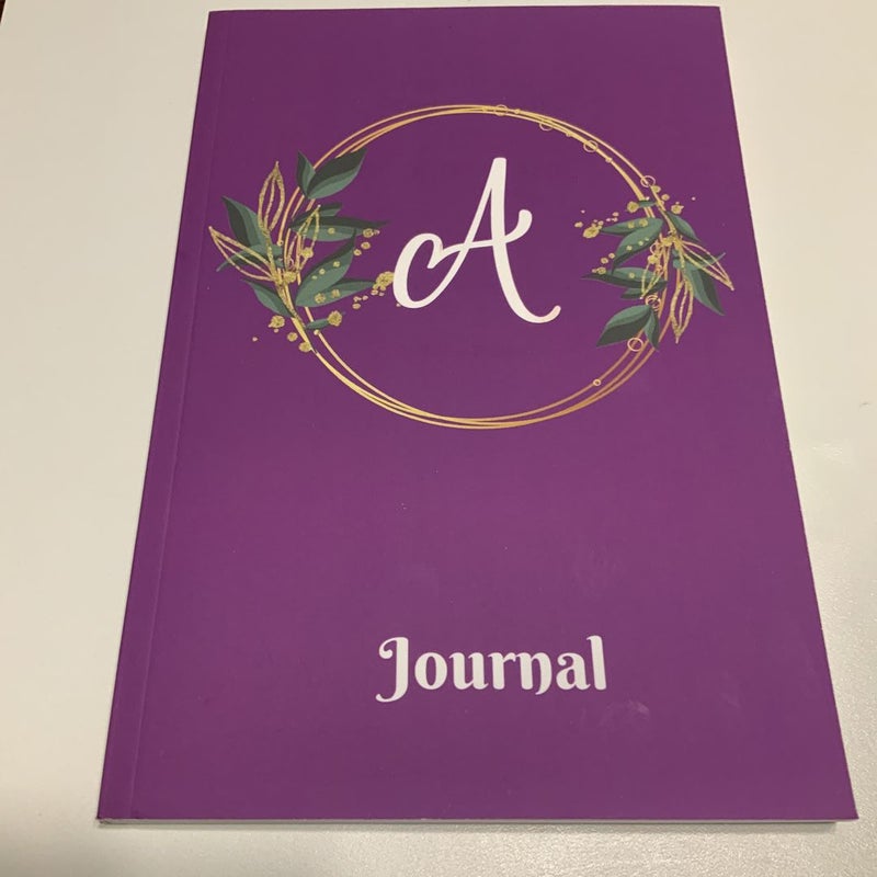 Monogram Initial A - Purple Personalized Journal Notebook