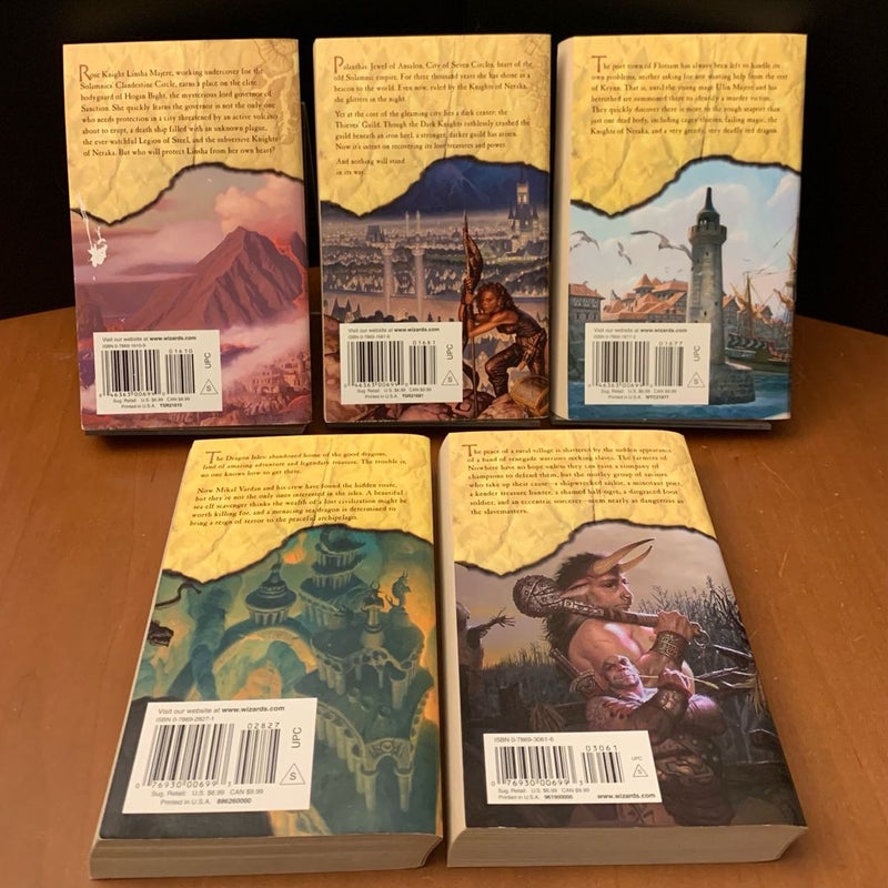 DragonLance: Complete Crossroads Series 1-5 Set: The Clandestine Circle, The Thieves’ Guild, Dragon’s Bluff, The Dragon Isles, The Middle of Nowhere, All First Edition First Printing