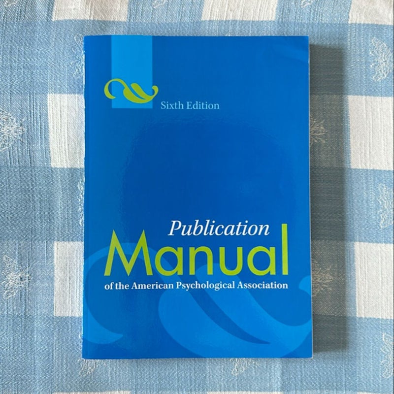 Publication Manual of the American Psychological Association