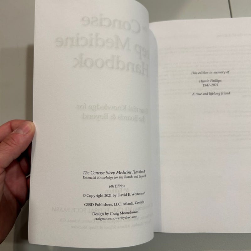 The Concise Sleep Medicine Handbook