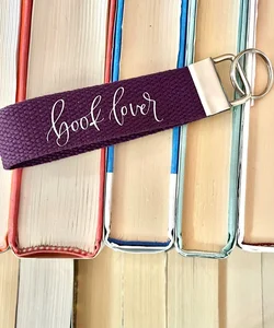 Book Lover Keychain Wristlet Handmade 