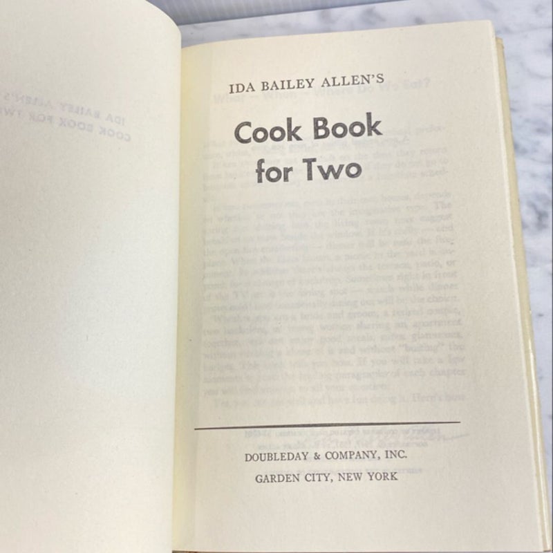 Vintage 1957 "Cookbook for Two"