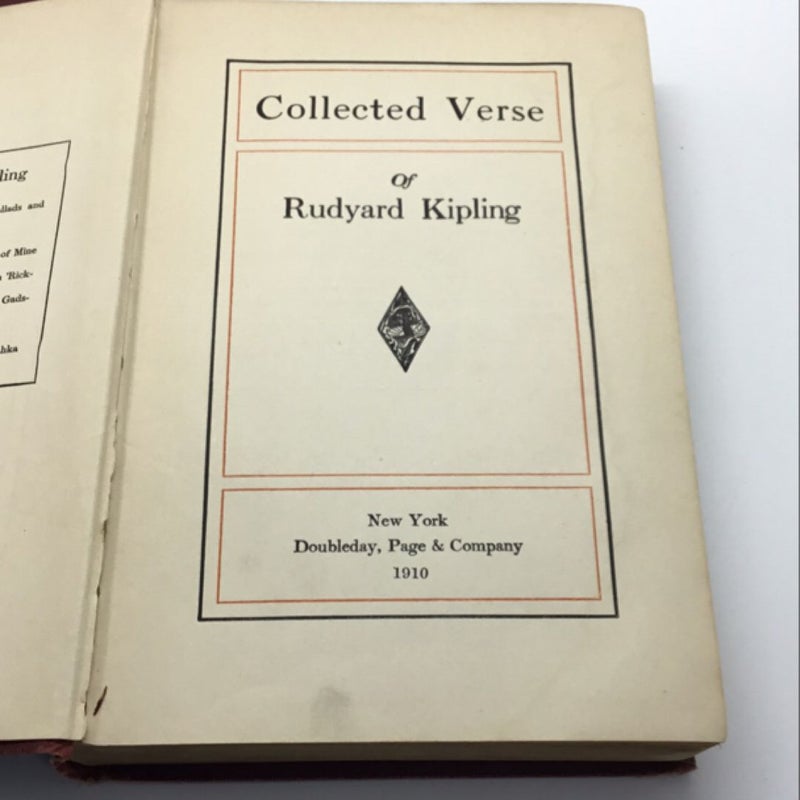 Antique 1910 Collected Verse of Rudyard Kipling 