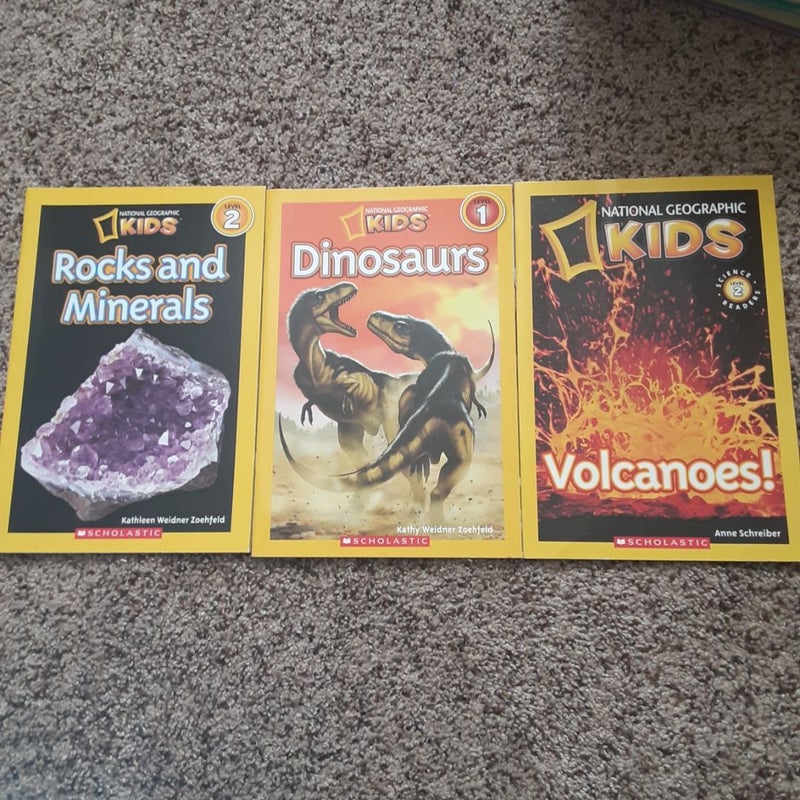 Rocks and Minerals,  Dinosaurs,  Volcanoes