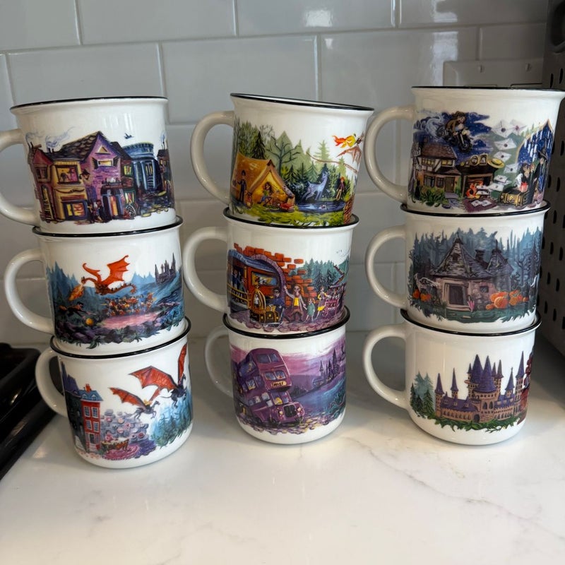 Owlcrate Harry Potter mugs Cara Kozik - set of 9 