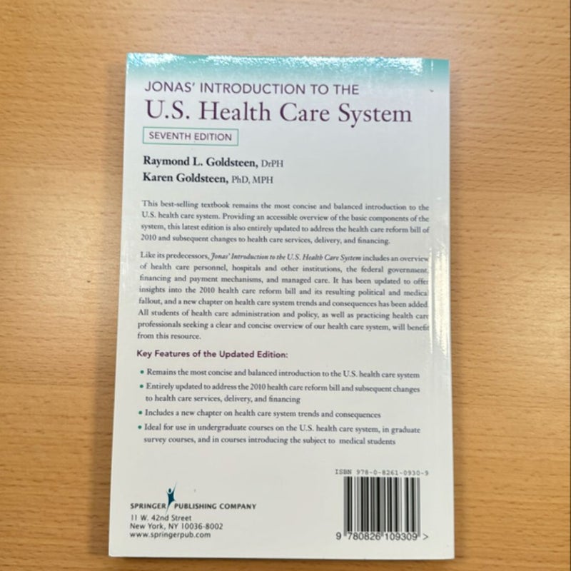 Jonas' Introduction to the U. S. Health Care System, Ninth Edition