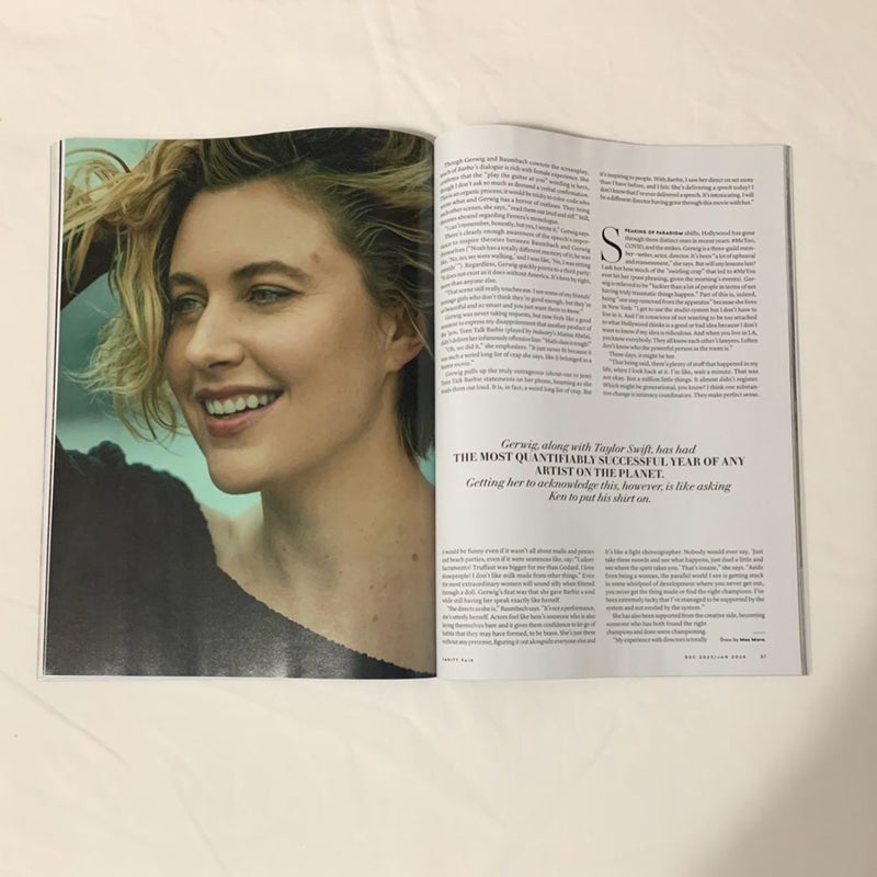 Vanity Fair Greta Gerwig “The Unstoppable” Issue 12 23/24 Magazine+ Perfume Insert 