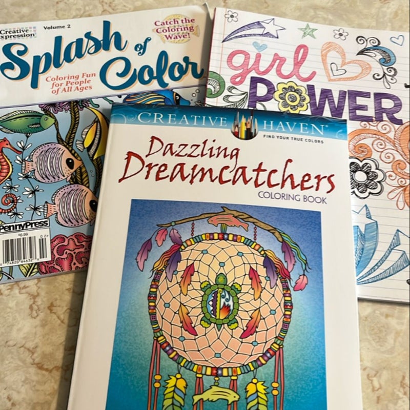 Bundle of 3 adult coloring books