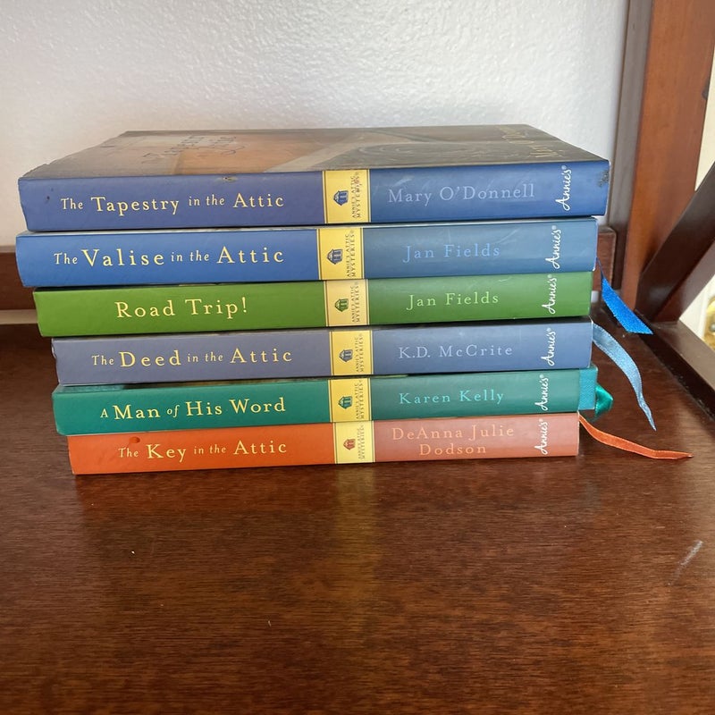 Annie’s Attic Mysteries-6 books : The key in the attic : a man of his word: the deed in the attic: road trip: the valise in the attic: the tapestry in the attic