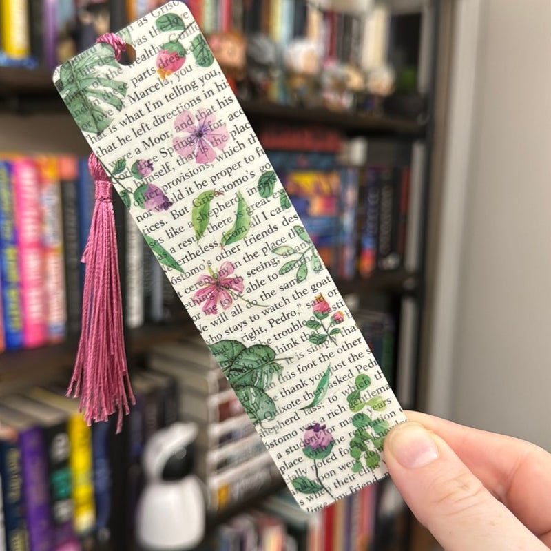 Bookish Florals Bookmark - Pink