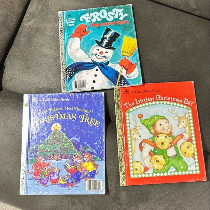 Bundle of vintage golden book Christmas books 