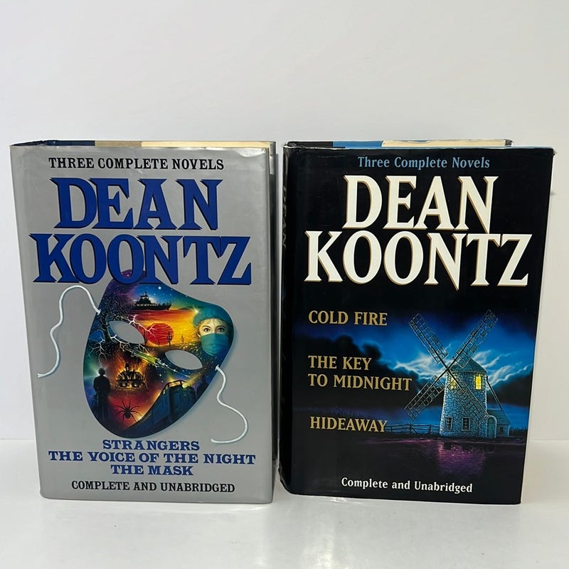 Dean Koontz Three Novels In 1 Book Bundle: Strangers, The Voice of the Night, The Mask, Cold Fire, The Key to Midnight, & Hideaway
