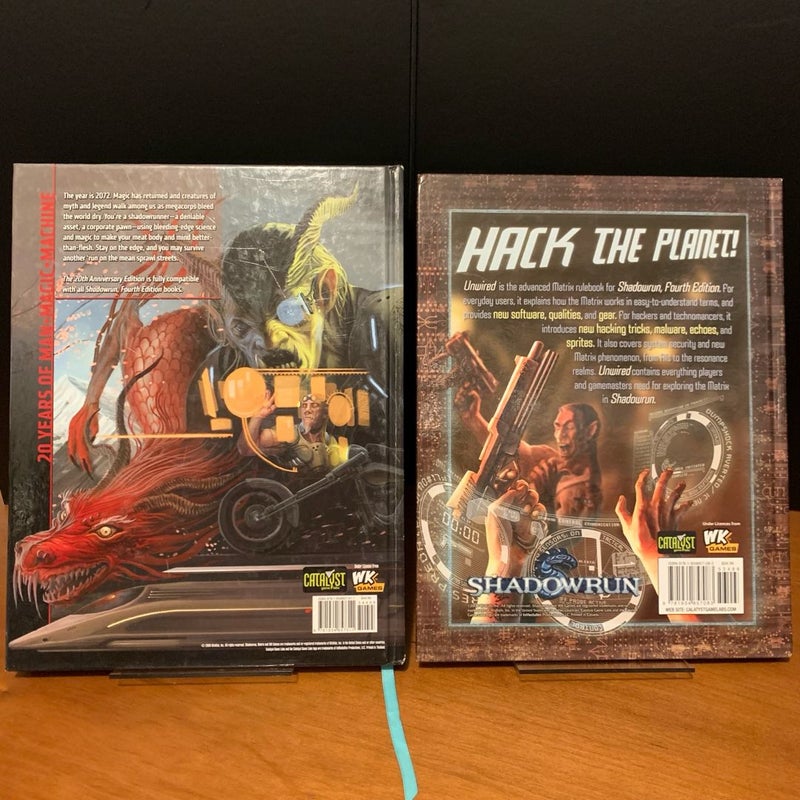 Shadowrun Lot: 20th Anniversary Core Book, Unwired, Arsenal, Augmentation, Street Magic, Corporate Punishment