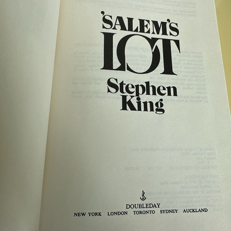 Salem’s Lot By “Red Leather” Stephen King Library Hardcover 1975