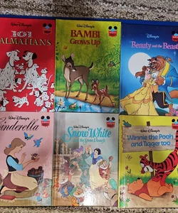 Set of 6 Walt Disney Grolier Book Club Storybooks