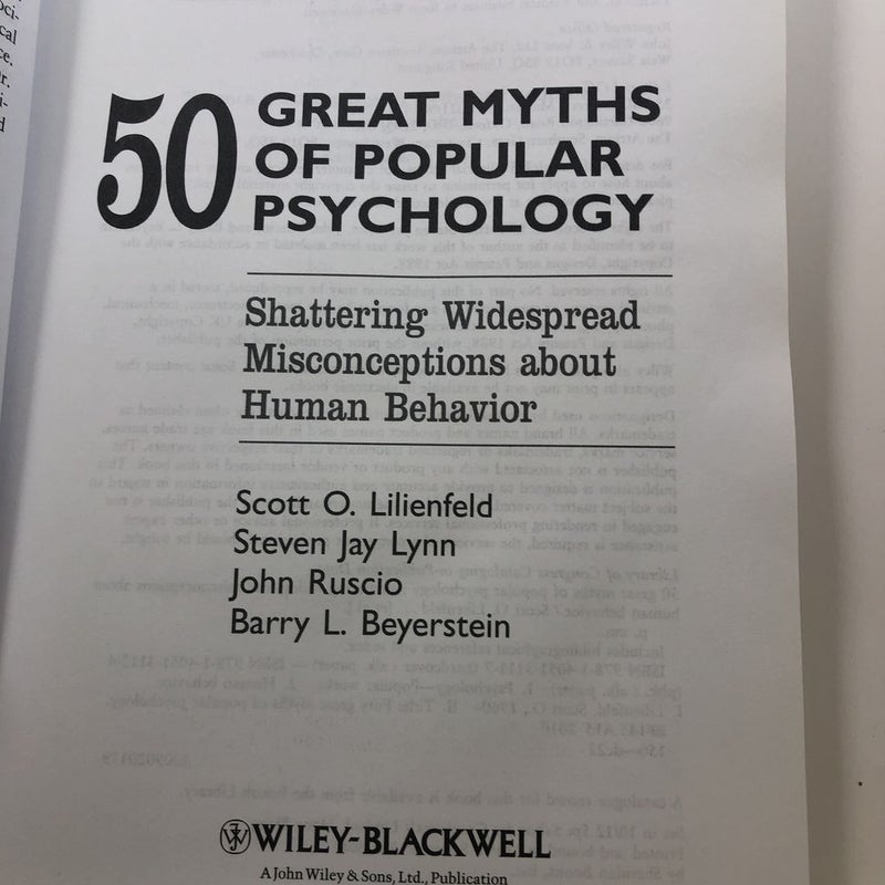 50 Great Myths of Popular Psychology