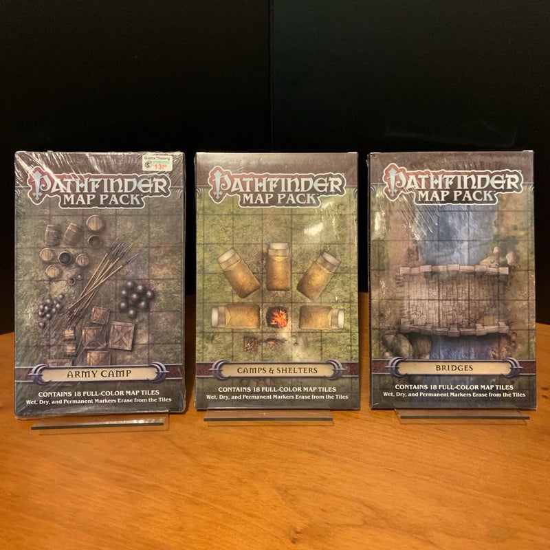 Pathfinder Map Pack Lot: Army Camp, Camps & Shelters, Bridges, NEW in wrap