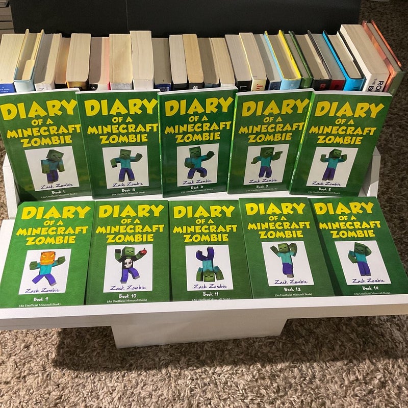 Lot of Diary of a Minecraft Zombie Book 1, 5-11, 13, 14