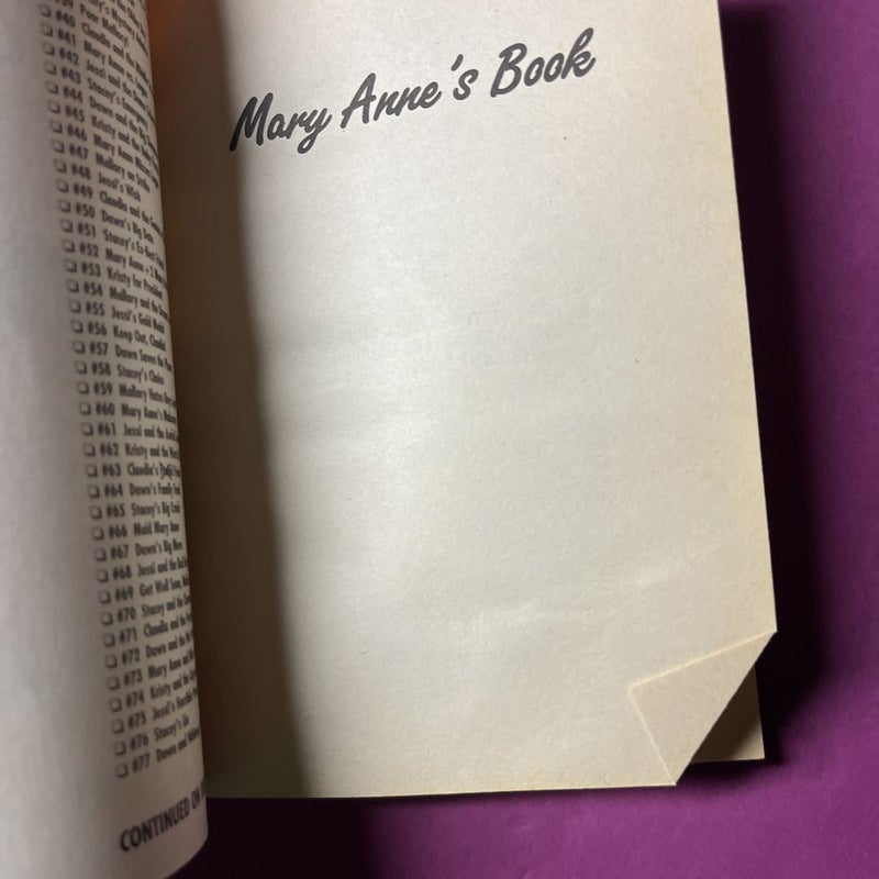 Mary Anne’s Book