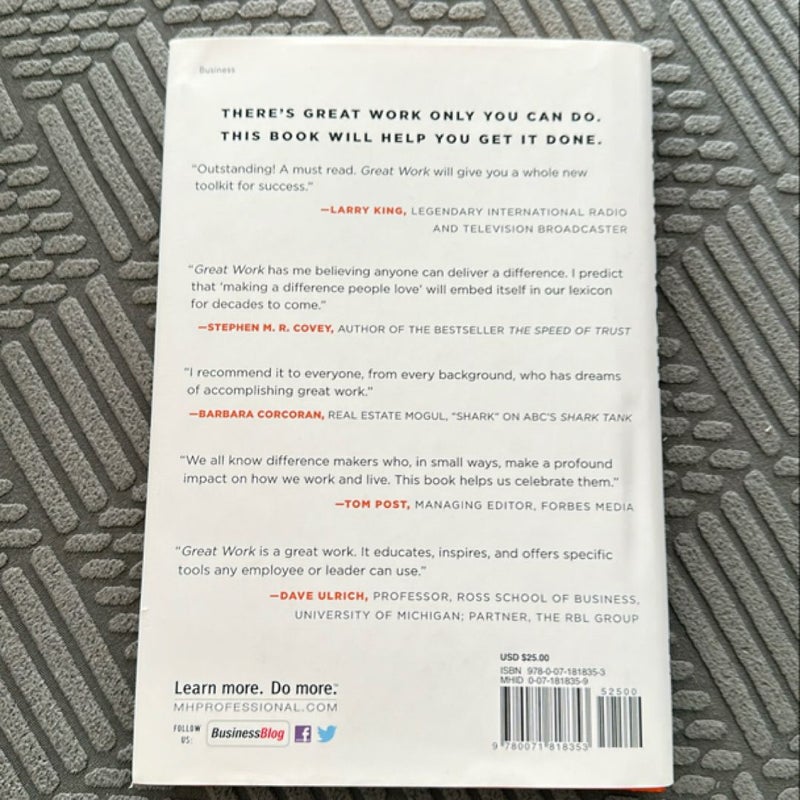 Great Work: How to Make a Difference People Love
