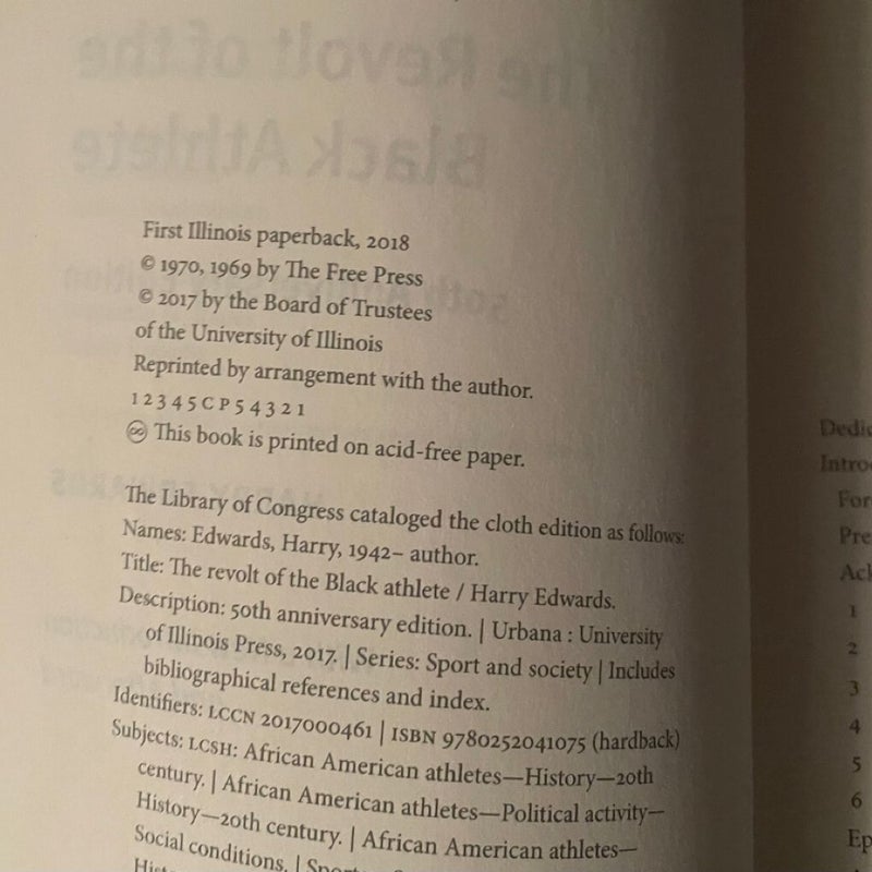 Revolt of the black athlete (50th anniversary ed.)