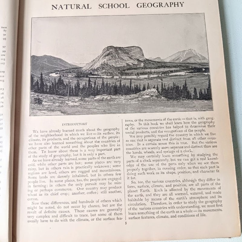 Natural School Geography, Redway And Hinman, Edition For Missouri and Iowa, Printed 1907, Very Rare Book!!