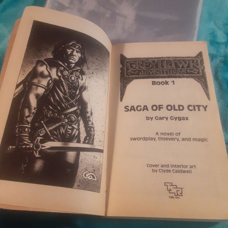 GreyHawk Adventures book 1 Saga of Old City, VERY WORN 1st printing Dungeons & Dragons TSR fantasy novel