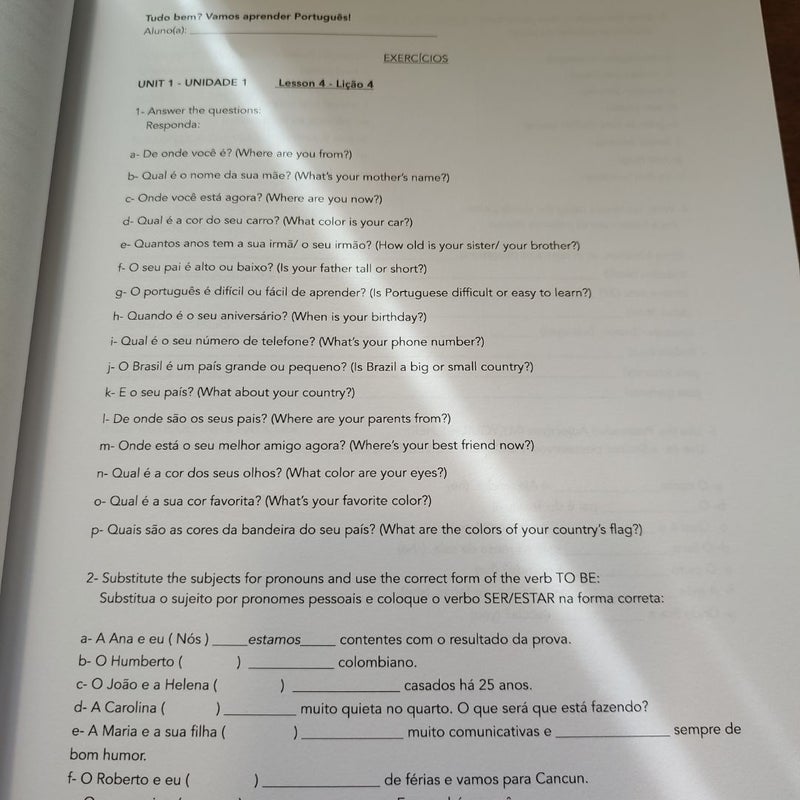 Tudo Bem? Vamos Aprender Português!