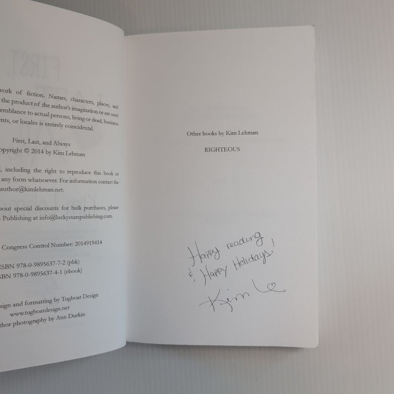 First, Last, and Always *SIGNED*