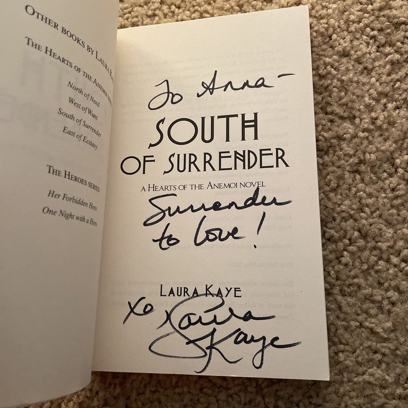 South of Surrender (signed by the author)