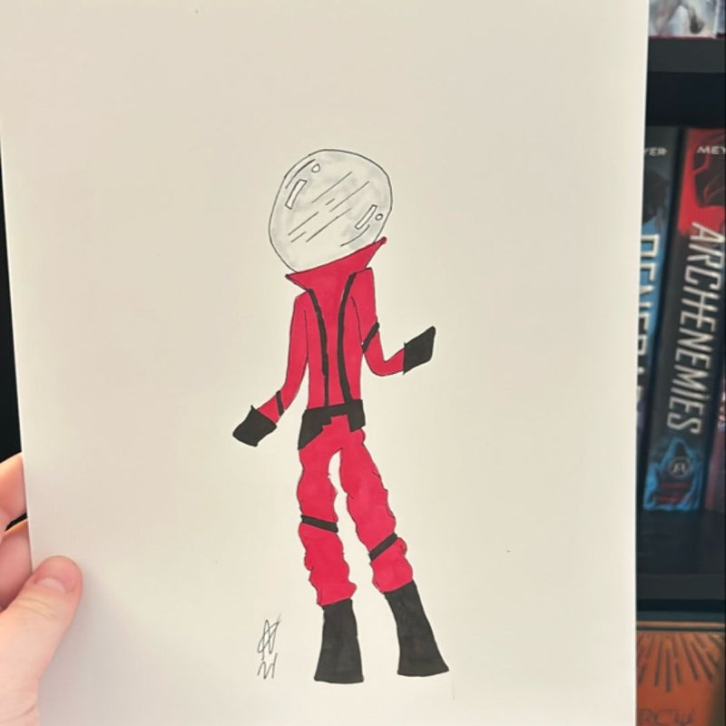 Hand drawn red among us print