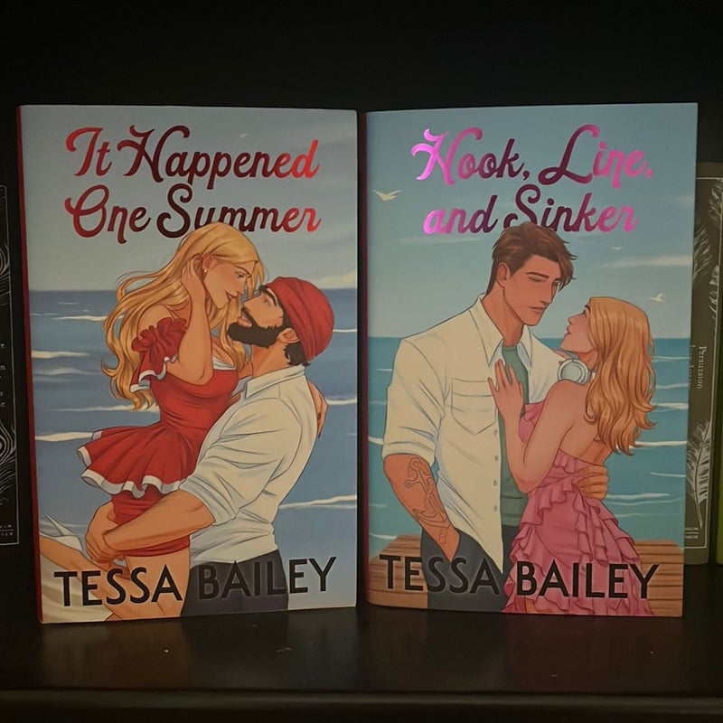 It Happened One Summer and Hook, Line, & Sinker Fairyloot sprayed editions