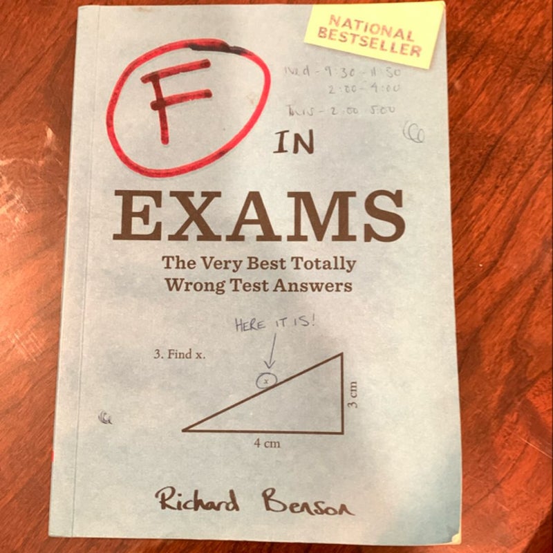 F in Exams: the Very Best Totally Wrong Test Answers (Unique Books, Humor Books, Funny Books for Teachers)