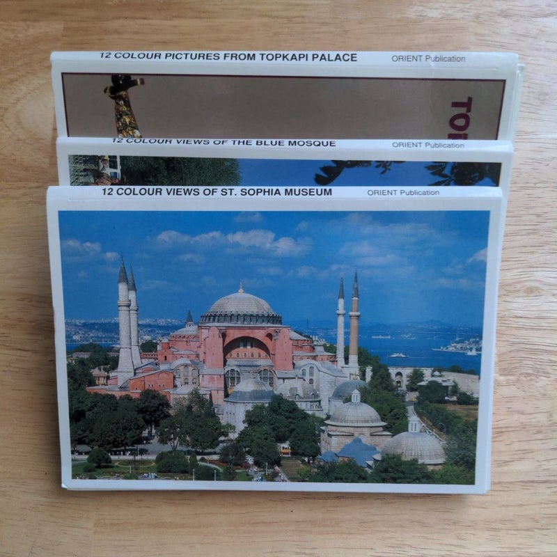 Postcard Folders: Bundle of 3 - Türkiye/Turkey: The Blue Mosque; St. Sophia Museum; Topkapi Palace