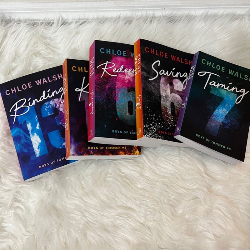 Boys of Tommen (Binding 13) series 1-5 Chloe Walsh ombre spines