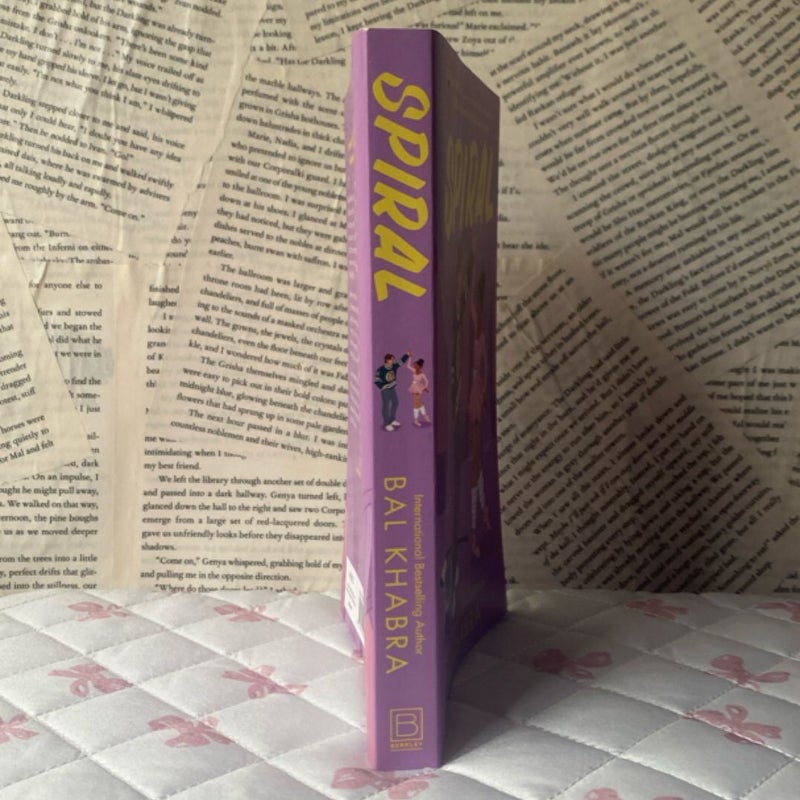 Spiral + handmade bookmark 