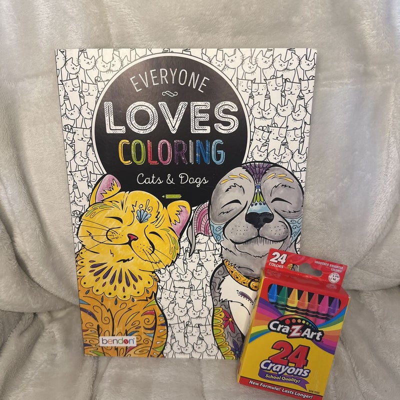 NEW!! Everyone Loves Coloring Book & 24 Pack of Crayons