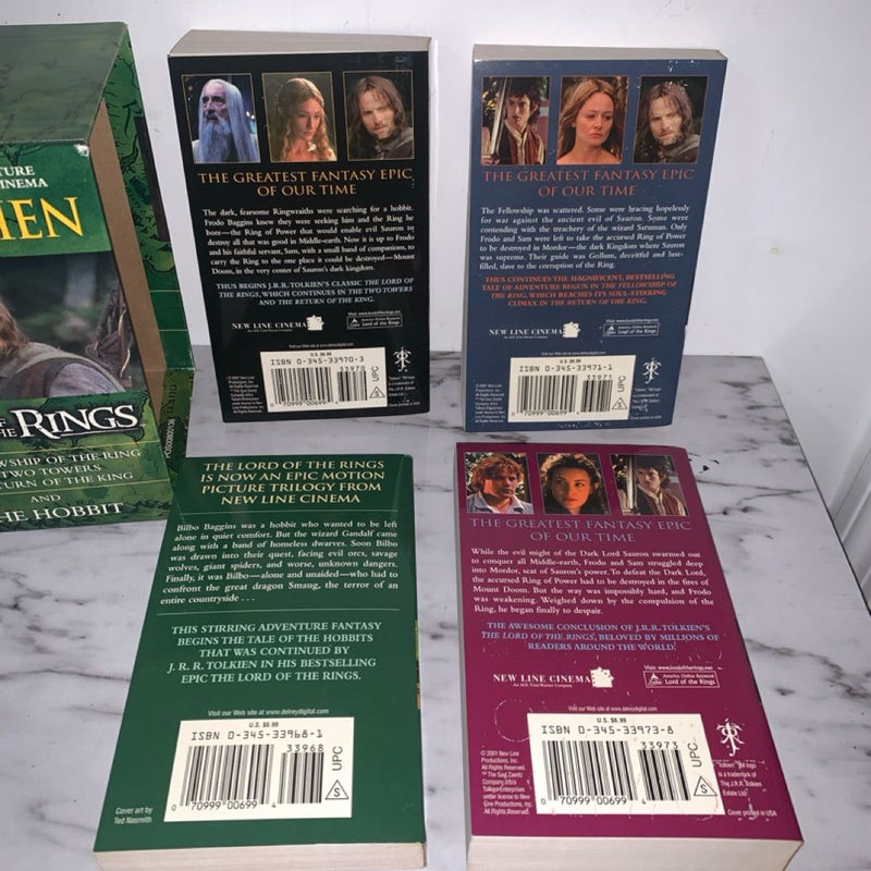 The Lord Of The Rings JRR Tolkien Box Set 4 Books (2001, Paperback) vintage book set The Two Towers