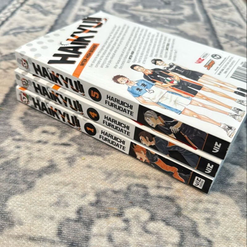 Haikyu!!, Vol. 1, 4, & 5 