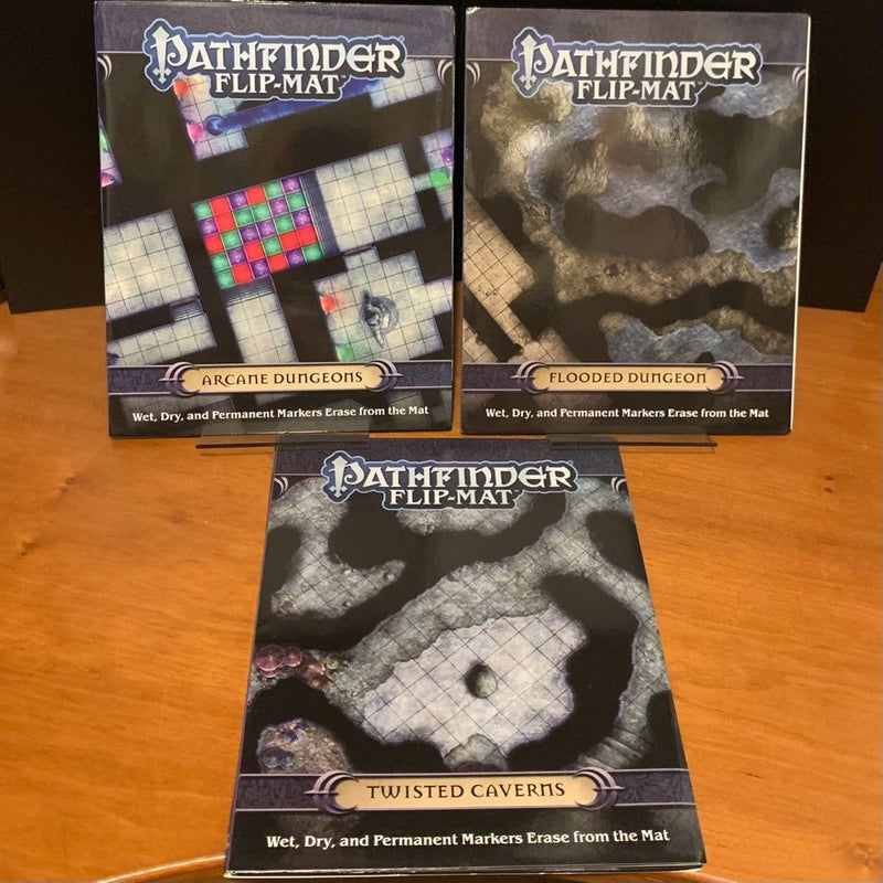 Pathfinder Flip-Mat Lot: Arcane Dungeons, Flooded Dungeon, Twisted Caverns