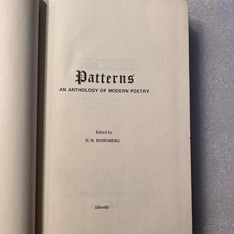 Patterns: An Anthology of Modern Poetry by H.M. Rosenberg, Hardcover ...