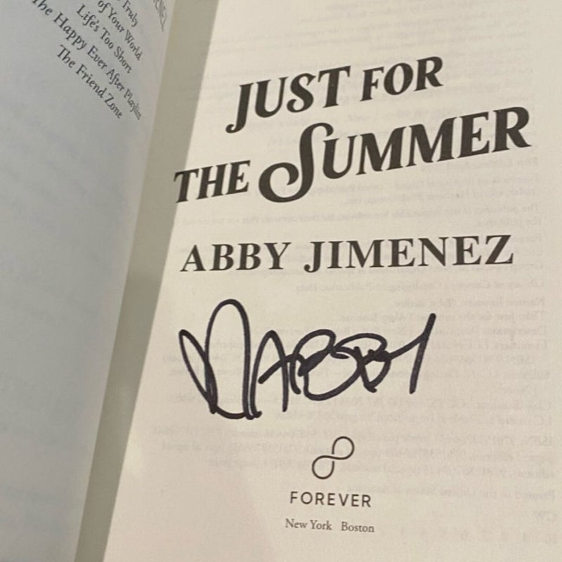 Signed - Just For The Summer, Barns & Noble Exclusive Edition by Abby Jimenez