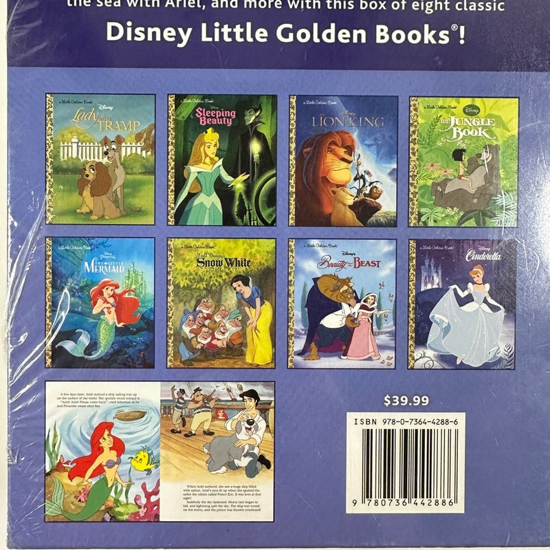 Disney’s Classic Little Golden Book Library Box Set, 8 Books, NEW